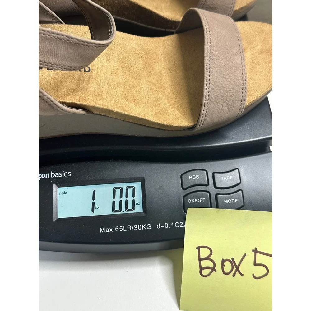 Lucky Brand Wedge Sandals Women's 9M Ankle‎ Strap Casual Taupe Shoes